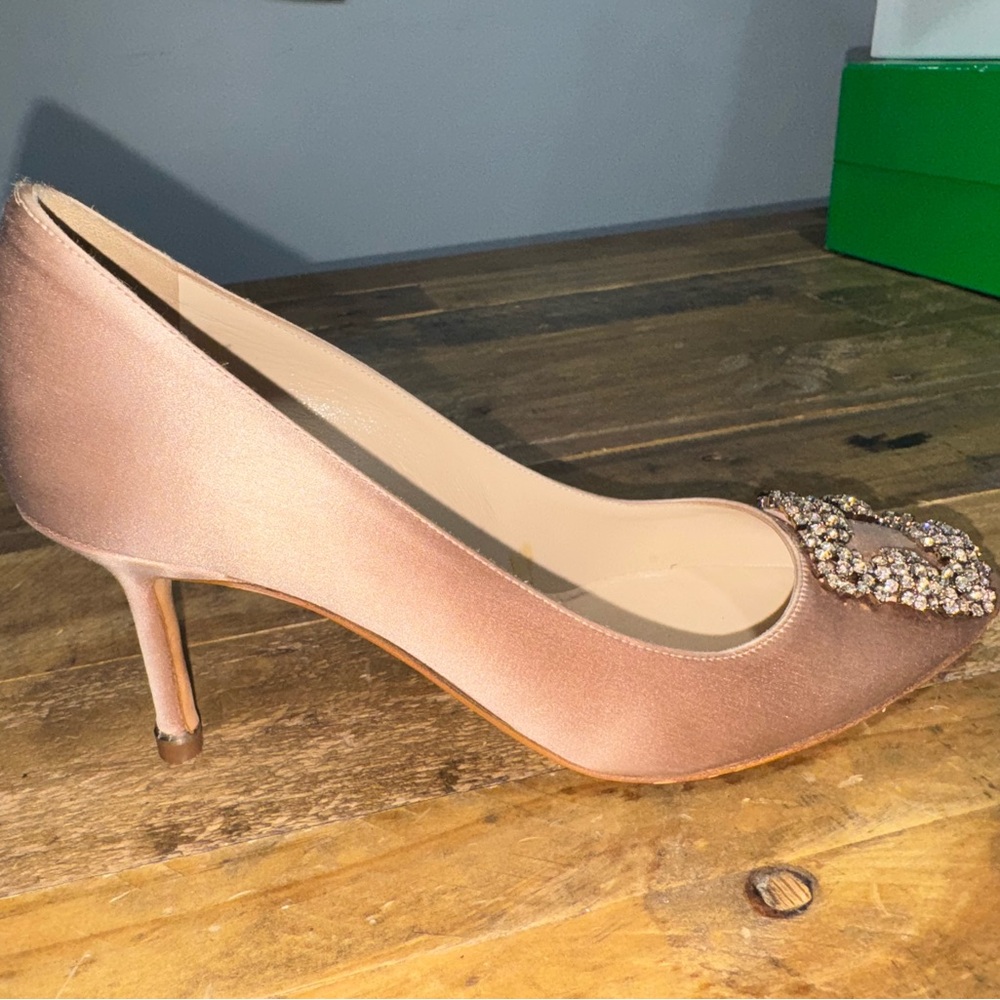 Manolo Blahnik Hangisi Heels with Crystal Embellishments - Picture 2 of 7